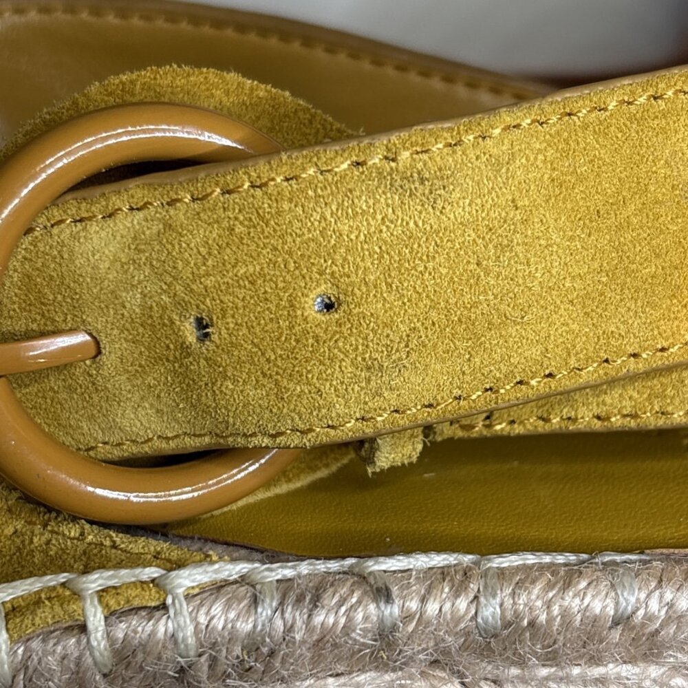 Marc Fisher 9 Platform Yellow Suede Leather Slingback Espadrille Sandals Gellyn - Picture 5 of 15